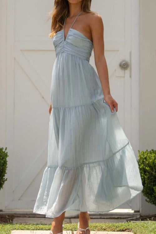 Tiered Halter Neck Cami Dress