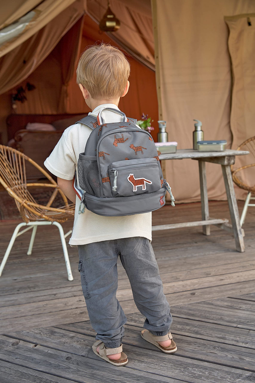 LÄSSIG Kinderrucksack mit Brustgurt Kindergartentasche Kindergartenrucksack 6,5L ab 3 Jahren/Mini Backpack Adventure Dragonfly