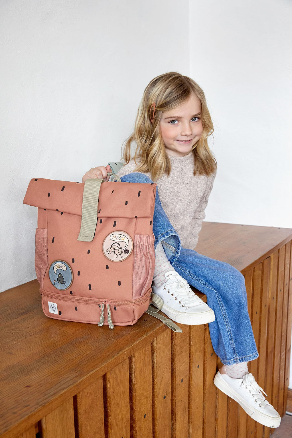LÄSSIG Kindergartenrucksack Kinderrucksack Rolltop mit Brustgurt wasserabweisend, 11 Liter/Mini Rolltop Backpack