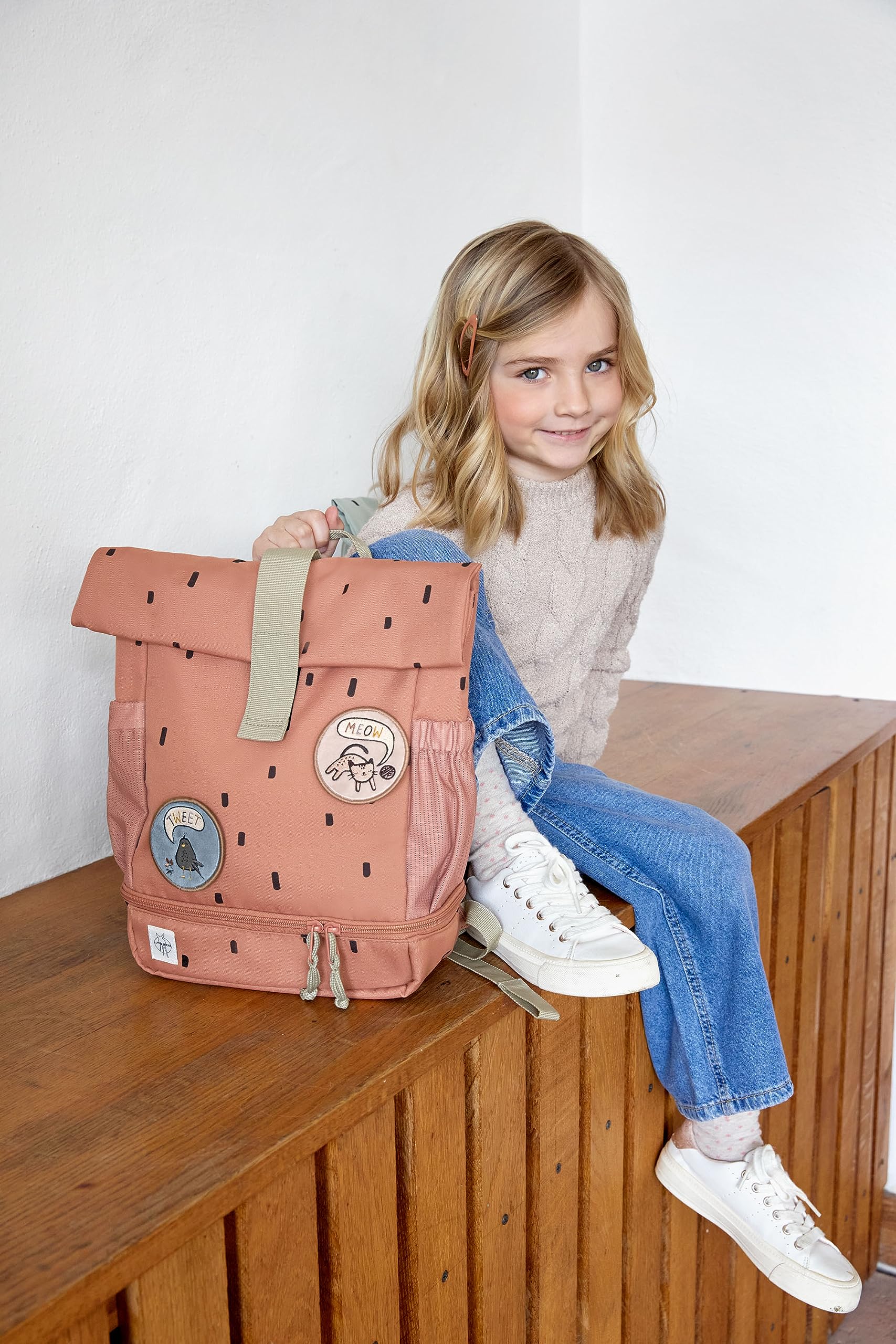 LÄSSIG Kindergartenrucksack Kinderrucksack Rolltop mit Brustgurt wasserabweisend, 11 Liter/Mini Rolltop Backpack